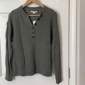 AE OVERSIZED HENLEY PULLOVER SWEATER
